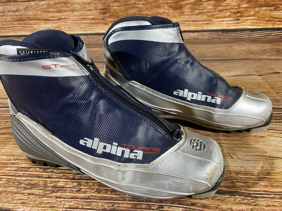 Alpina ST28 Nordic Cross Country Ski Boots Size EU43 US9.5 NNN bindings