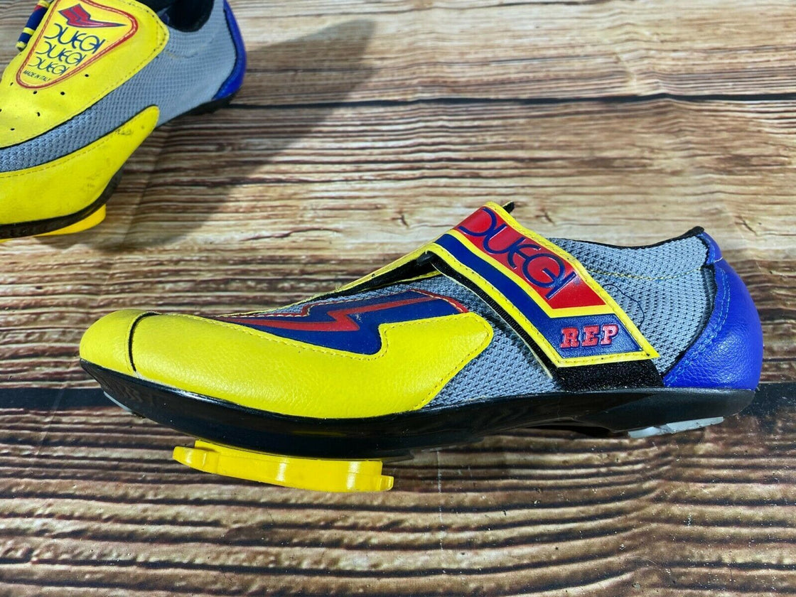 DUEGI Vintage Road Cycling Shoes 3 Bolts Size EU41 US8 with Cleats