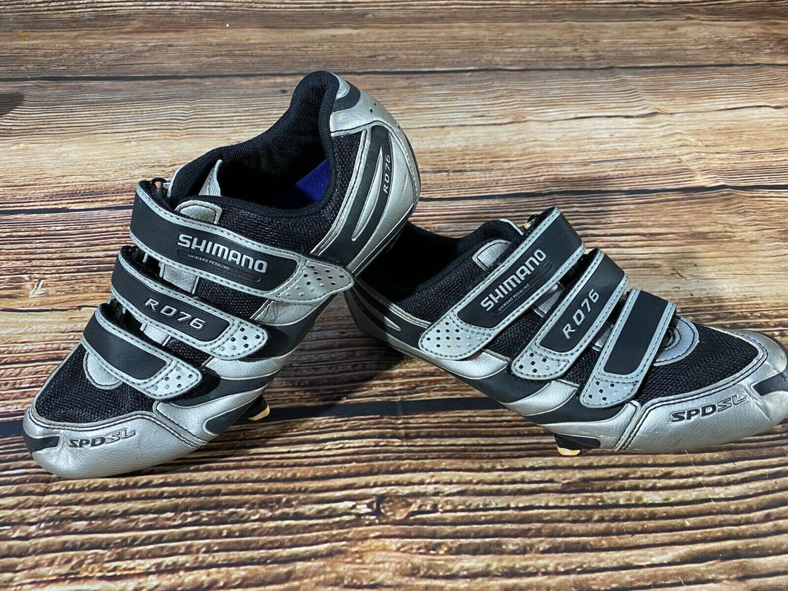 SHIMANO R076 Road Cycling Shoes Clipless Biking Boots Size EU 42 with Cleats