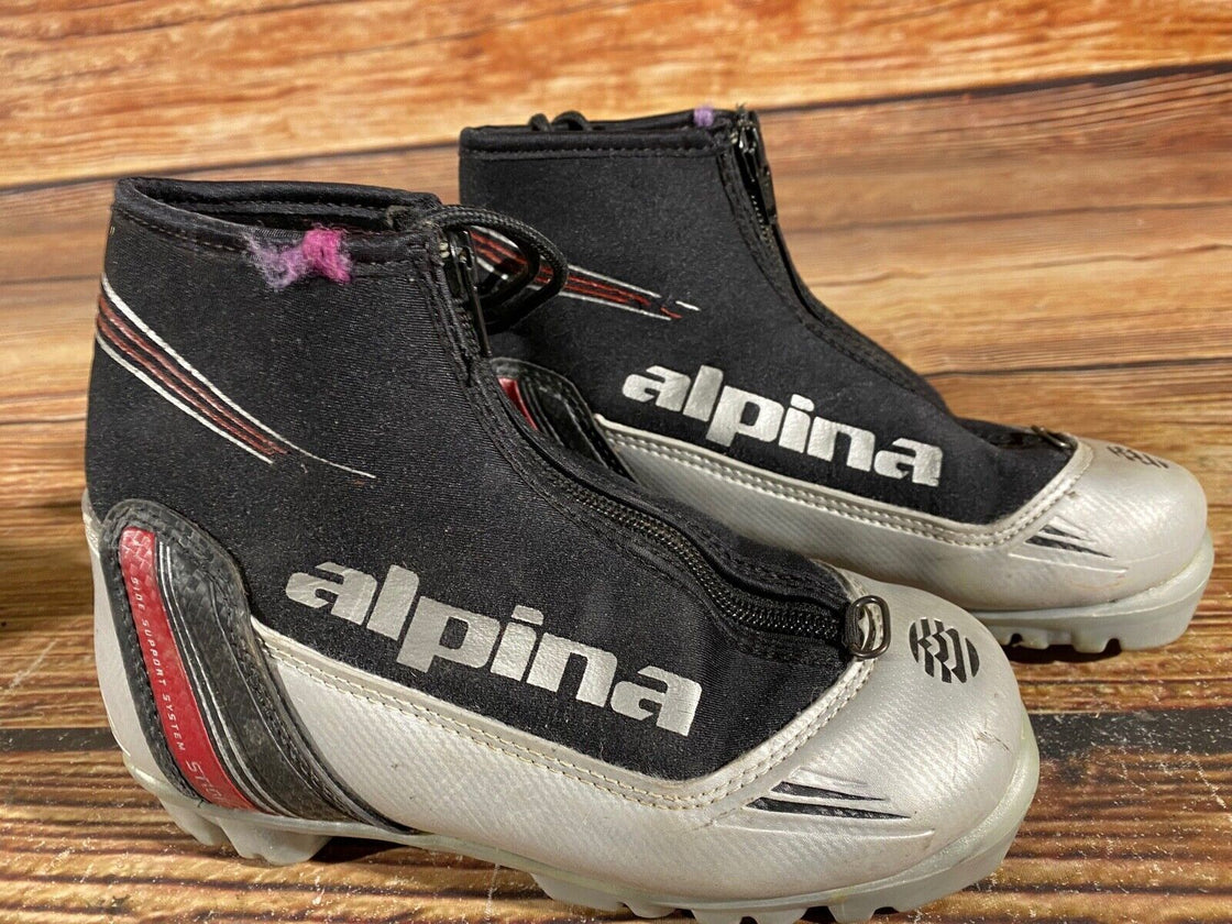 Alpina ST10 Kids Nordic Cross Country Ski Boots Size EU33 US2 for NNN A-911