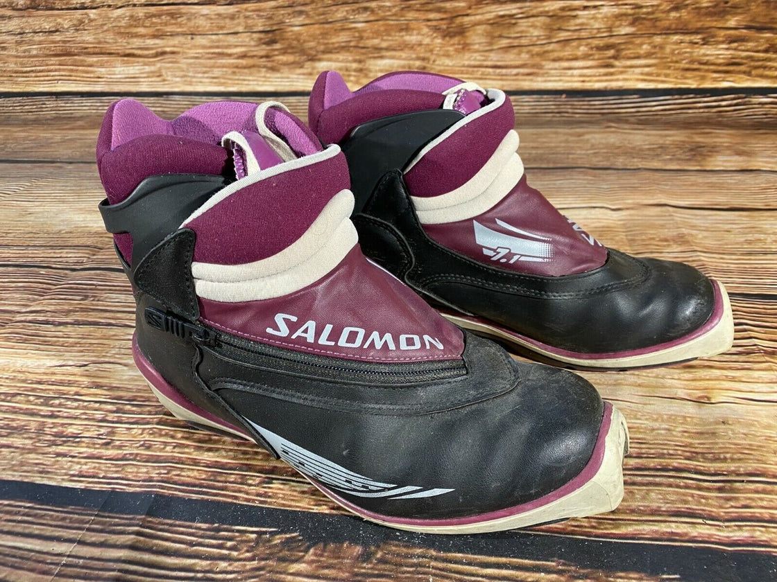 SALOMON 7.1 Nordic Cross Country Ski Boots Size EU42 US9 SNS profile