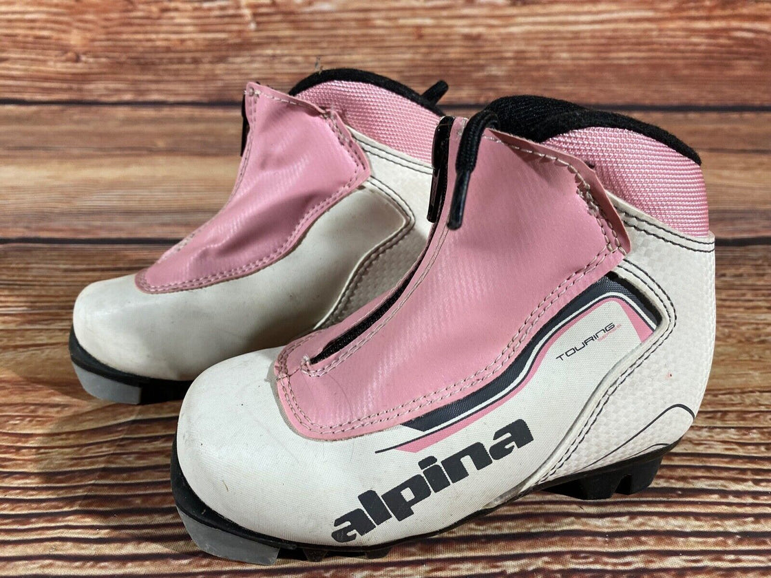 Alpina Touring Kids Nordic Cross Country Ski Boots Size EU27 US9.5 NNN A-1246