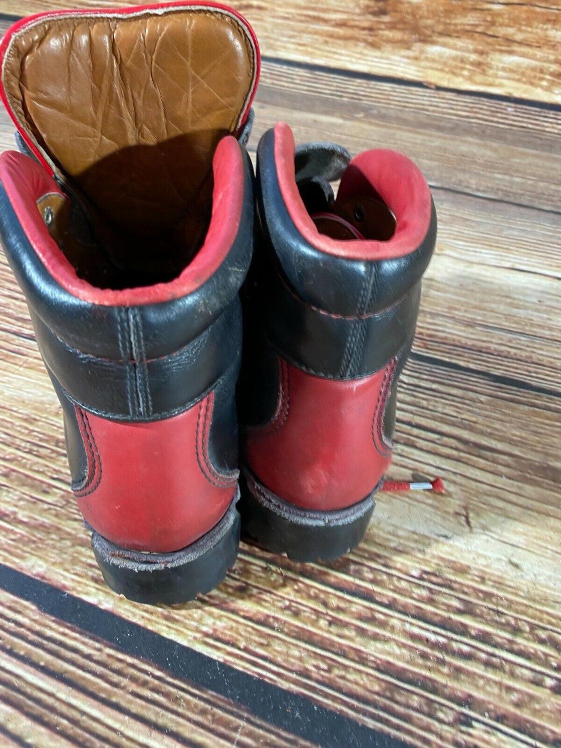 ROCCIA Leather Vintage Alpine Ski Boots EU41, US7.5, Mondo 260 Cable Bindings
