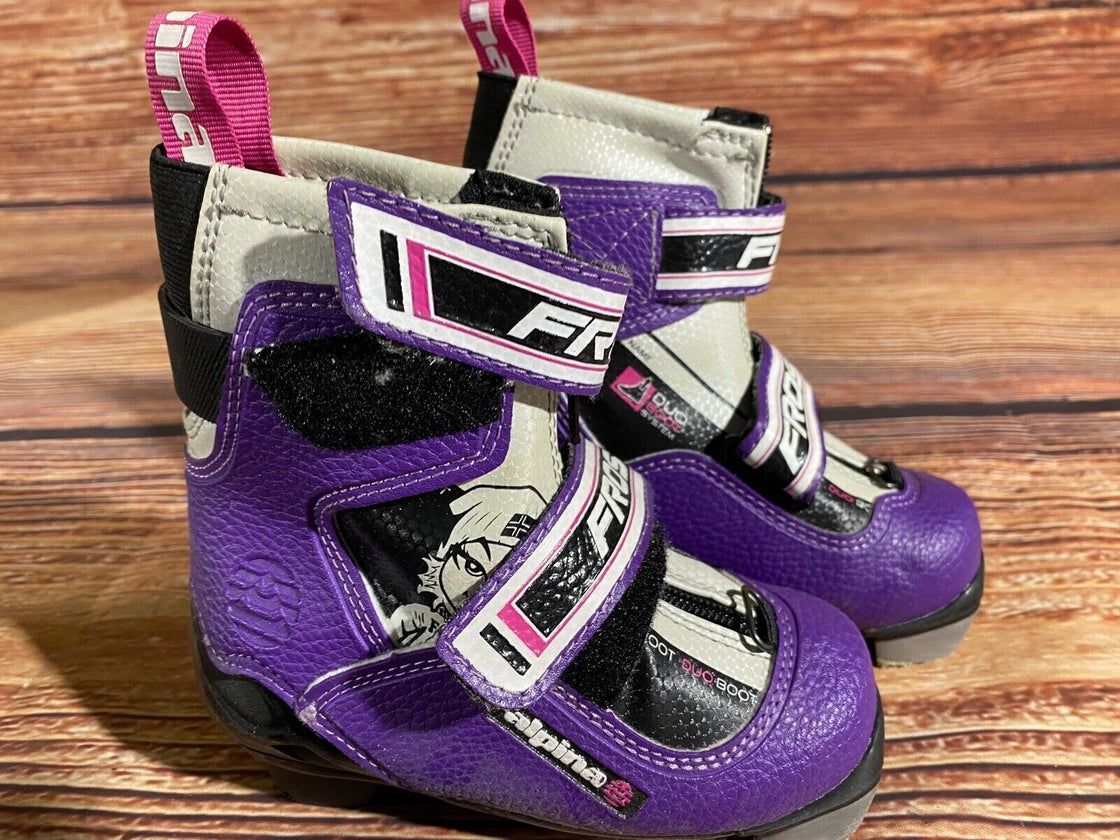 Alpina Frost Kids Nordic Cross Country Ski Boots Size EU25 US8.5 NNN A-1288