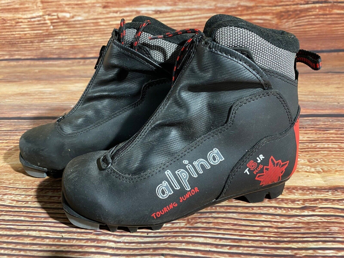 Alpina T5plus Kids Nordic Cross Country Ski Boots Size EU34 US3 NNN A-1315