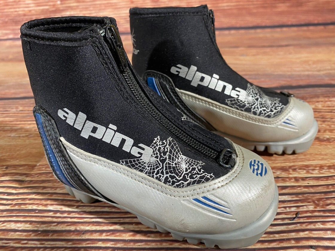 Alpina ST10jr Nordic Cross Country Ski Boots Kids Size EU26 US9 NNN A-1092