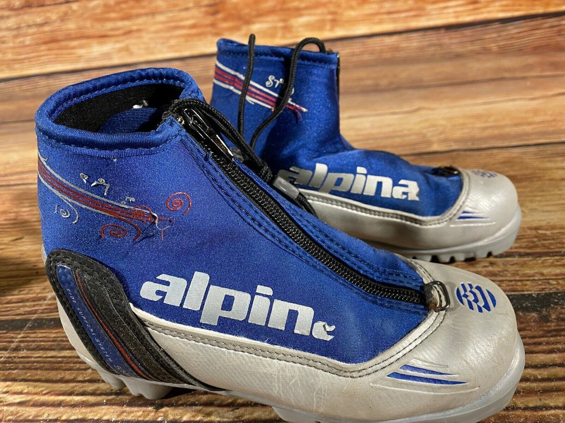 Alpina ST10 Kids Nordic Cross Country Ski Boots Size EU33 US2 for NNN A-912