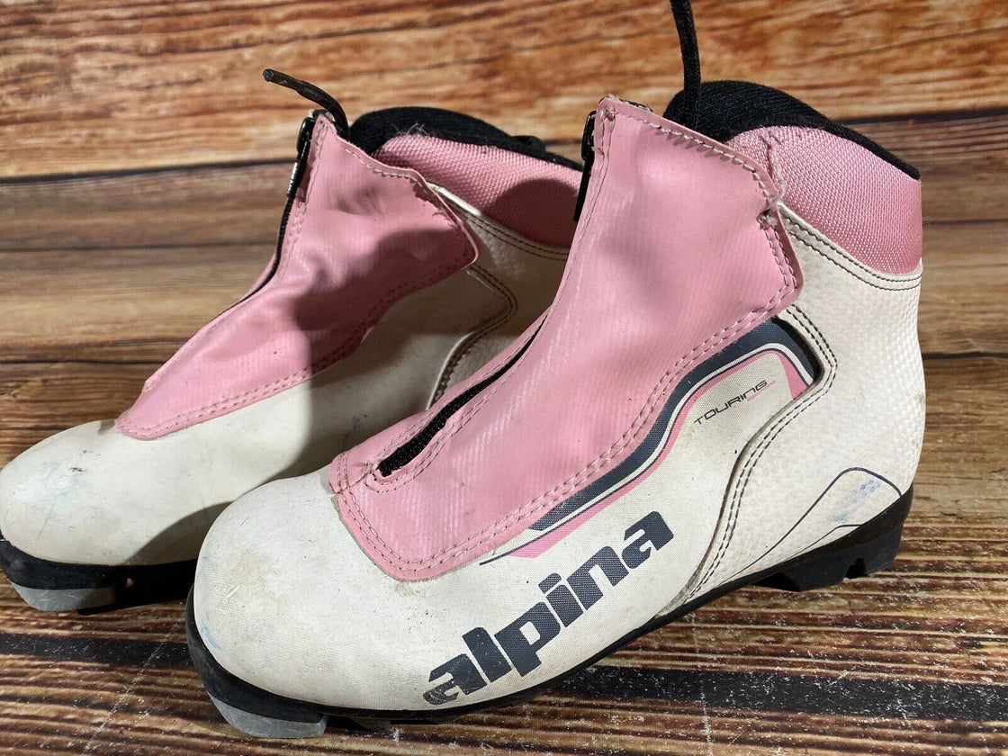 Alpina Touring Kids Nordic Cross Country Ski Boots Size EU35 US3.5 NNN A-892