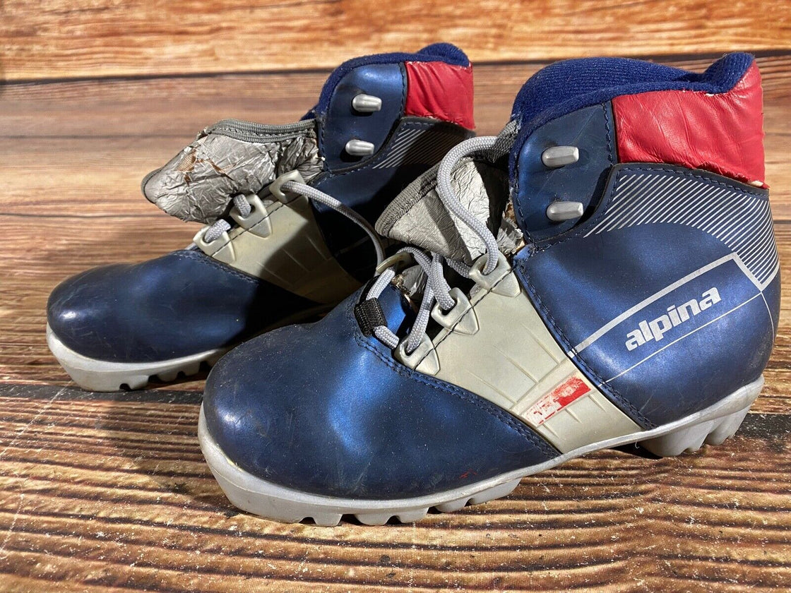 Alpina TR10 Kids Nordic Cross Country Ski Boots Size EU33 US2 NNN A-985
