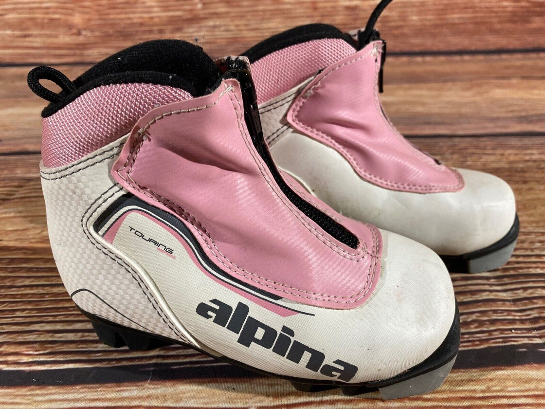 Alpina Touring Kids Nordic Cross Country Ski Boots Size EU27 US9.5 NNN A-1246