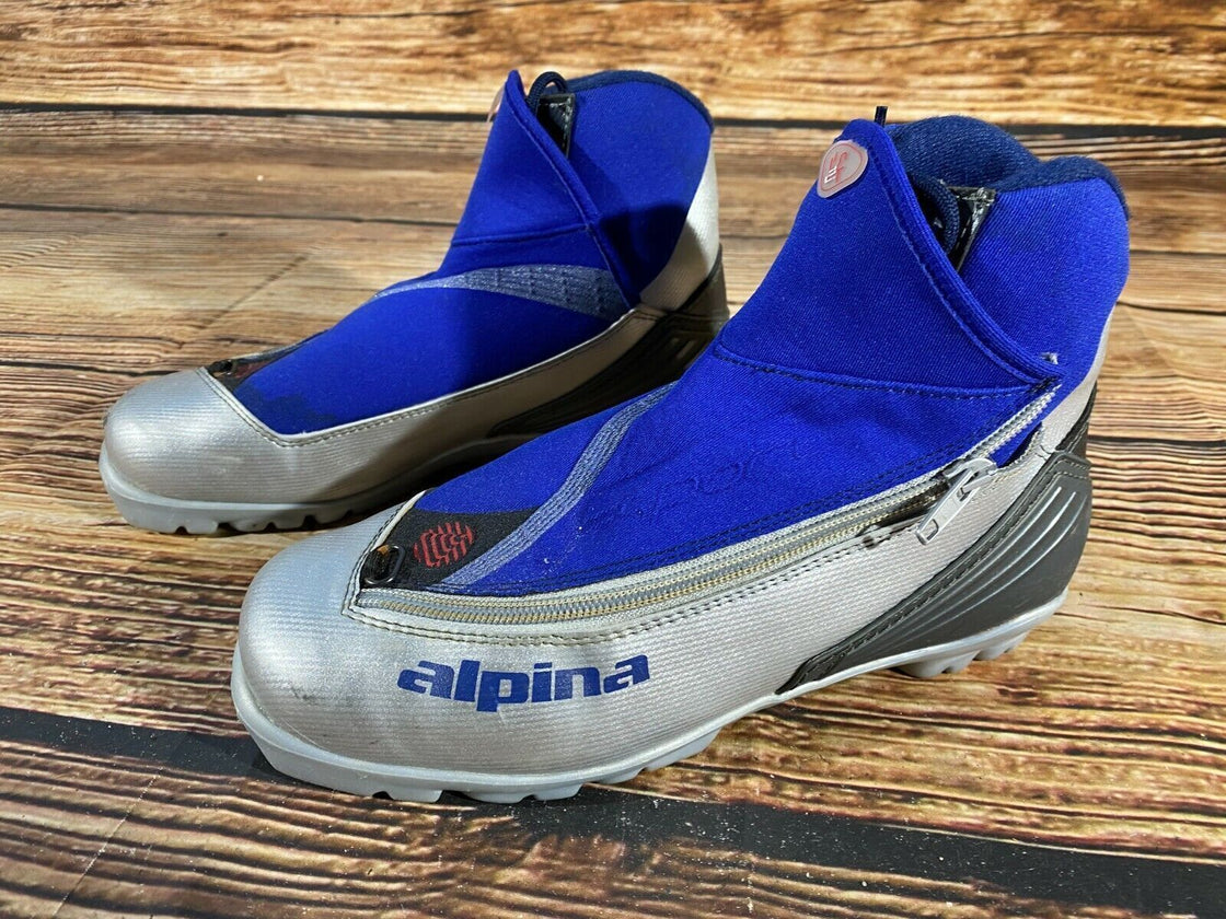 Alpina ST11J Nordic Cross Country Ski Boots Size EU40 US7.5 NNN bindings