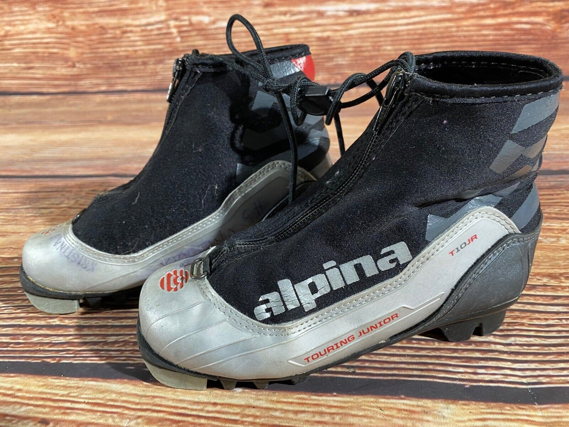 Alpina T10jr Nordic Cross Country Ski Boots Kids Size EU32 US1.5 for NNN A-1372