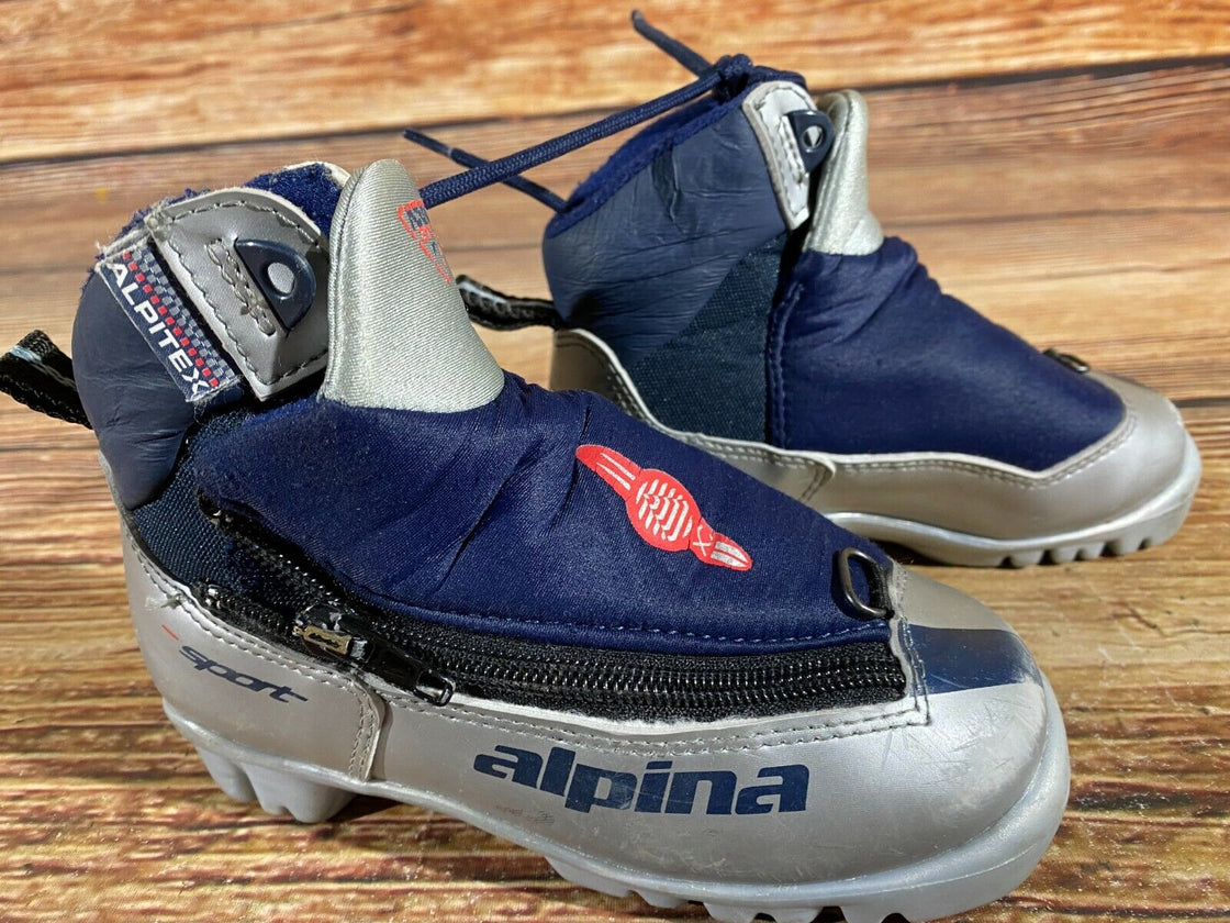 Alpina 311 Kids Nordic Cross Country Ski Boots Size EU27 US9.5 for NNN A-240