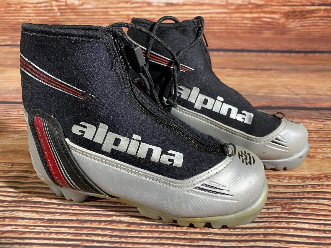 Alpina ST10j Nordic Cross Country Ski Boots Kids Size EU31 US12.5 NNN A-1033