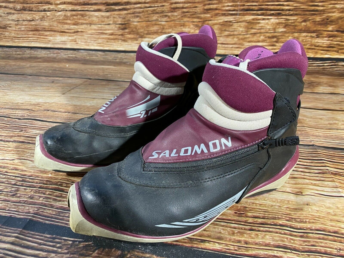 SALOMON 7.1 Nordic Cross Country Ski Boots Size EU42 US9 SNS profile