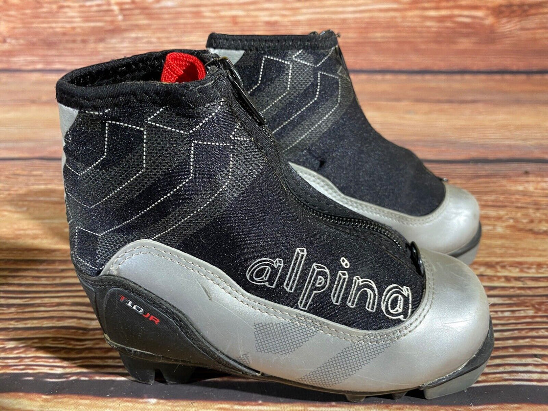 Alpina T10jr Nordic Cross Country Ski Boots Kids Size EU27 US9.5 NNN A-1099