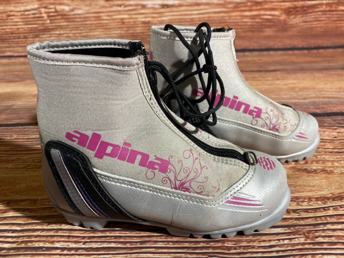 Alpina ST10jr Kids Nordic Cross Country Ski Boots Size EU32 US1.5 NNN A-1219