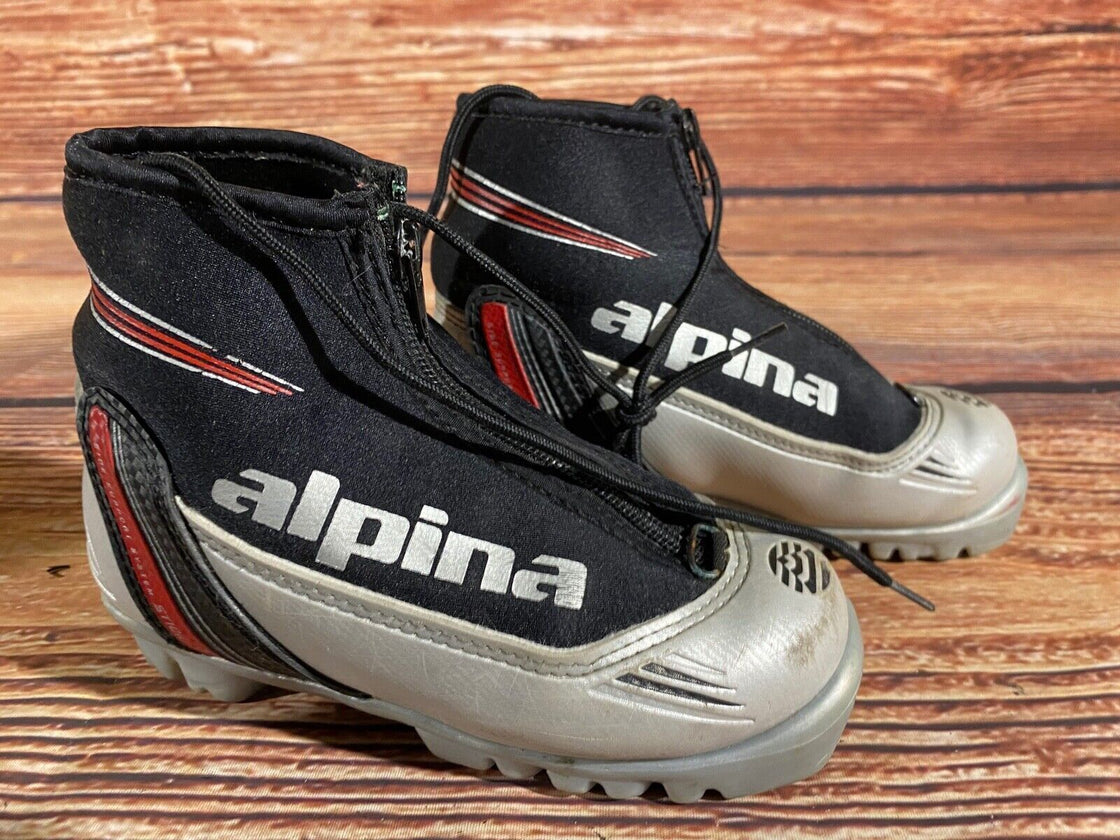 Alpina ST10jr Kids Nordic Cross Country Ski Boots Size EU31 US12.5 NNN A-1264