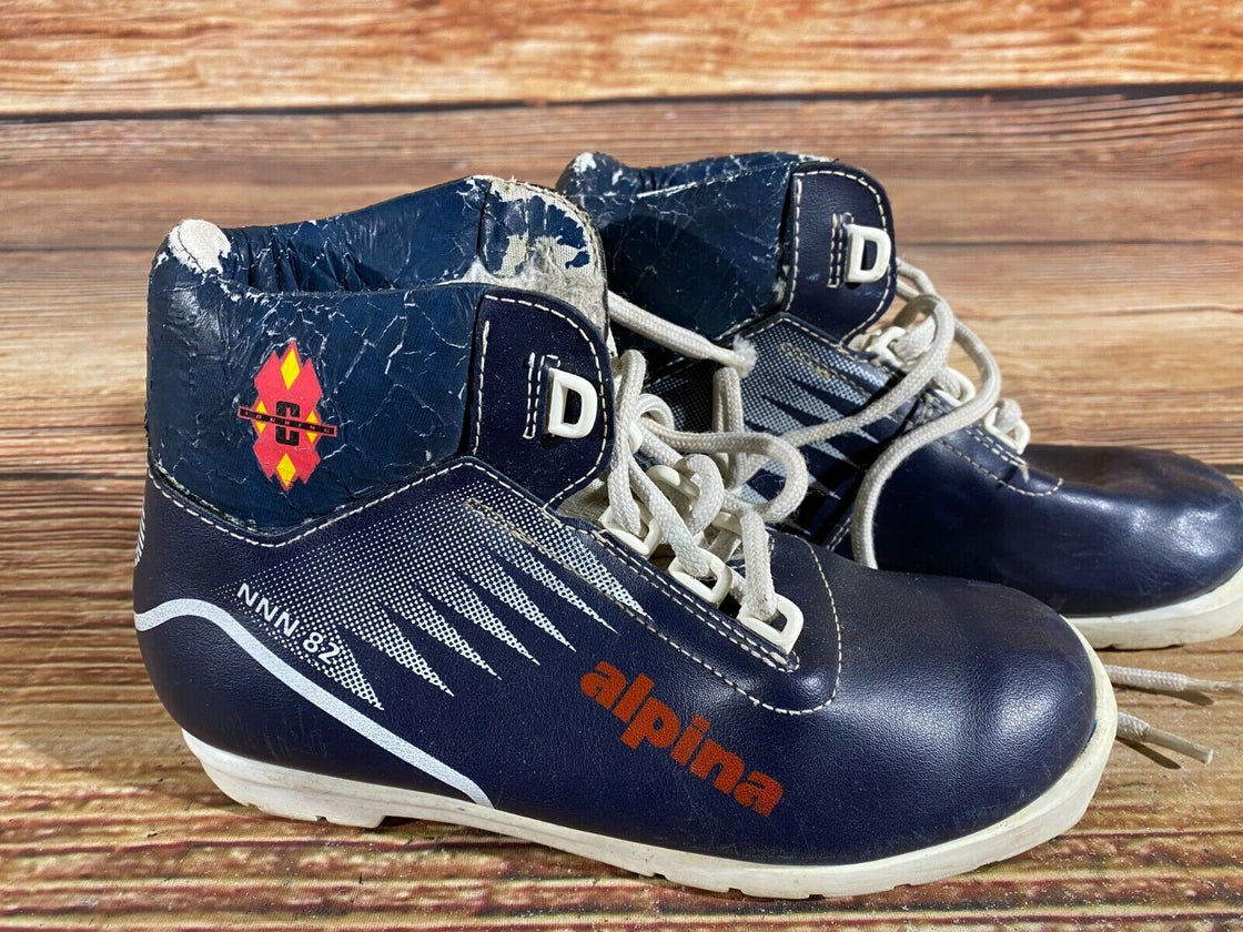Alpina 82 Kids Nordic Cross Country Ski Boots Size EU31 US12.5 for NNN A-83