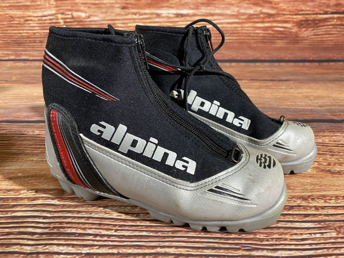 Alpina ST10j Nordic Cross Country Ski Boots Kids Size EU34 US3 NNN A-1032