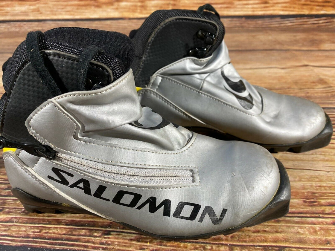 SALOMON Kids Nordic Cross Country Ski Boots Size EU33 1/2 US2 SNS S-32 SNS