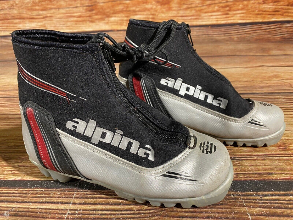 Alpina ST10 Kids Nordic Cross Country Ski Boots Size EU33 US3 for NNN A-558