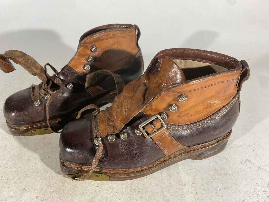 JRUS Vintage Cross Country Ski Boots Kandahar Old Cable EU41 US7 Mondo 265 KL69