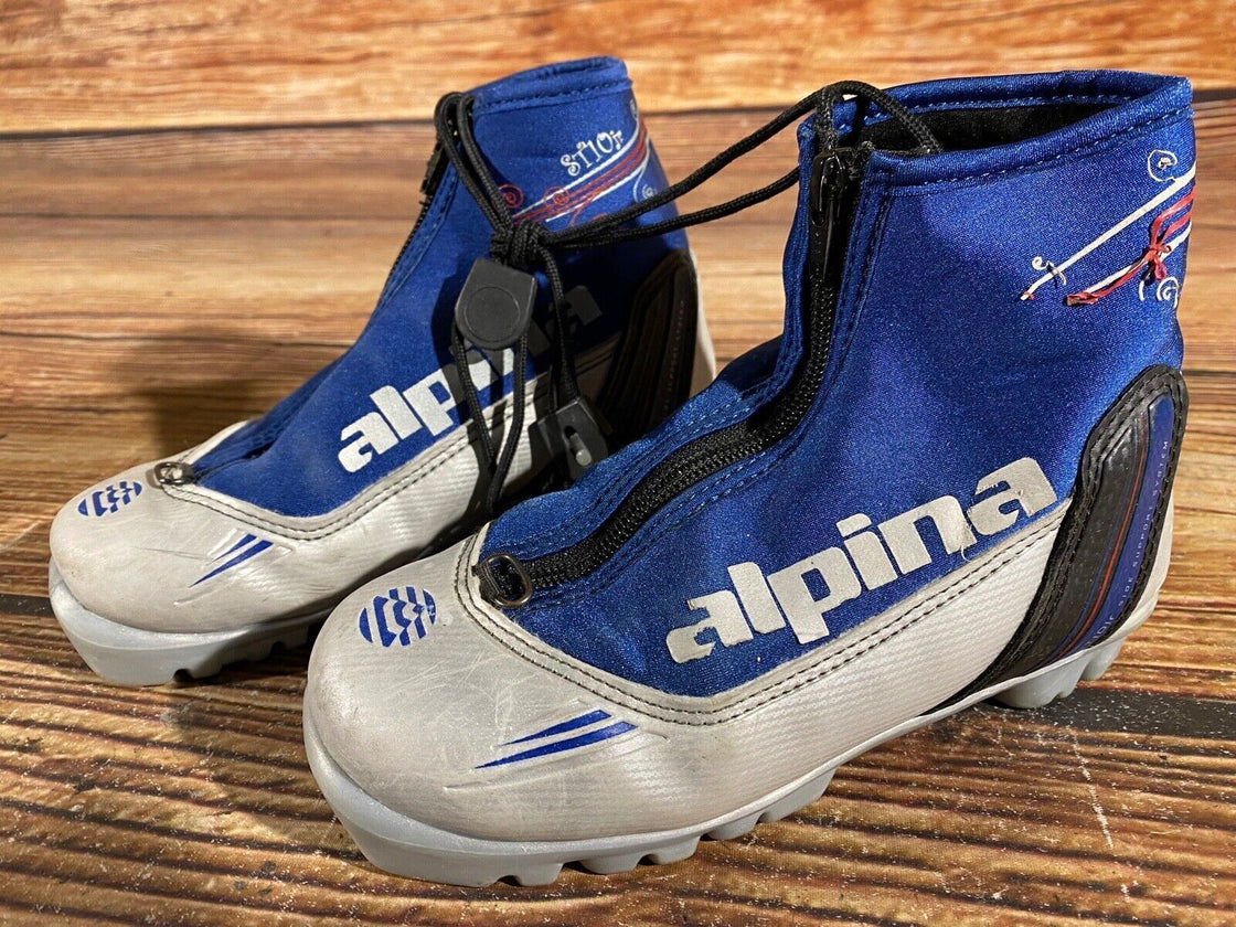 Alpina ST10 Kids Nordic Cross Country Ski Boots Size EU33 US2 for NNN A-912