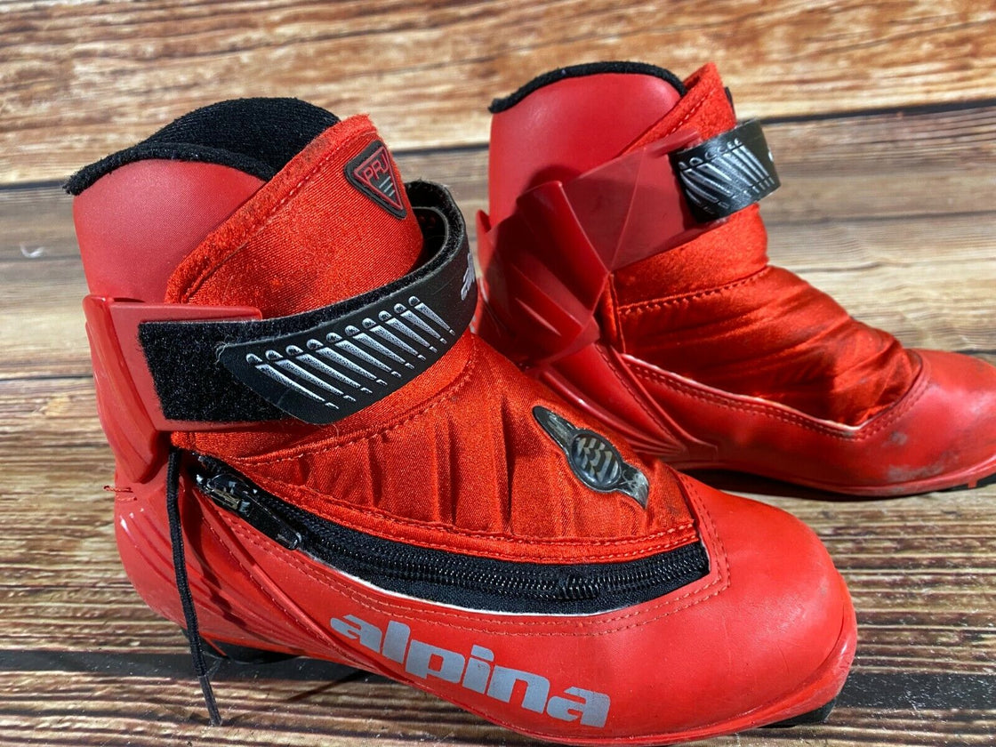 Alpina PRJ Nordic Cross Country Ski Boots Kids Size EU35 US3.5 for NNN A-455