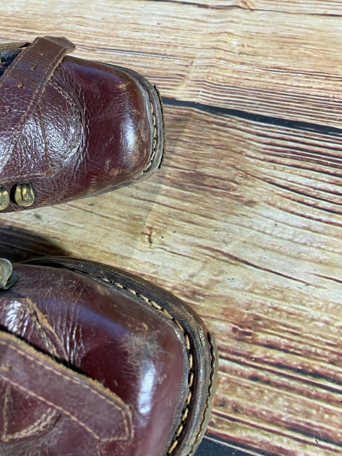 Vintage Leather Cross Country Ski Boots Kandahar Cable Bindings EU36 US4 KL25