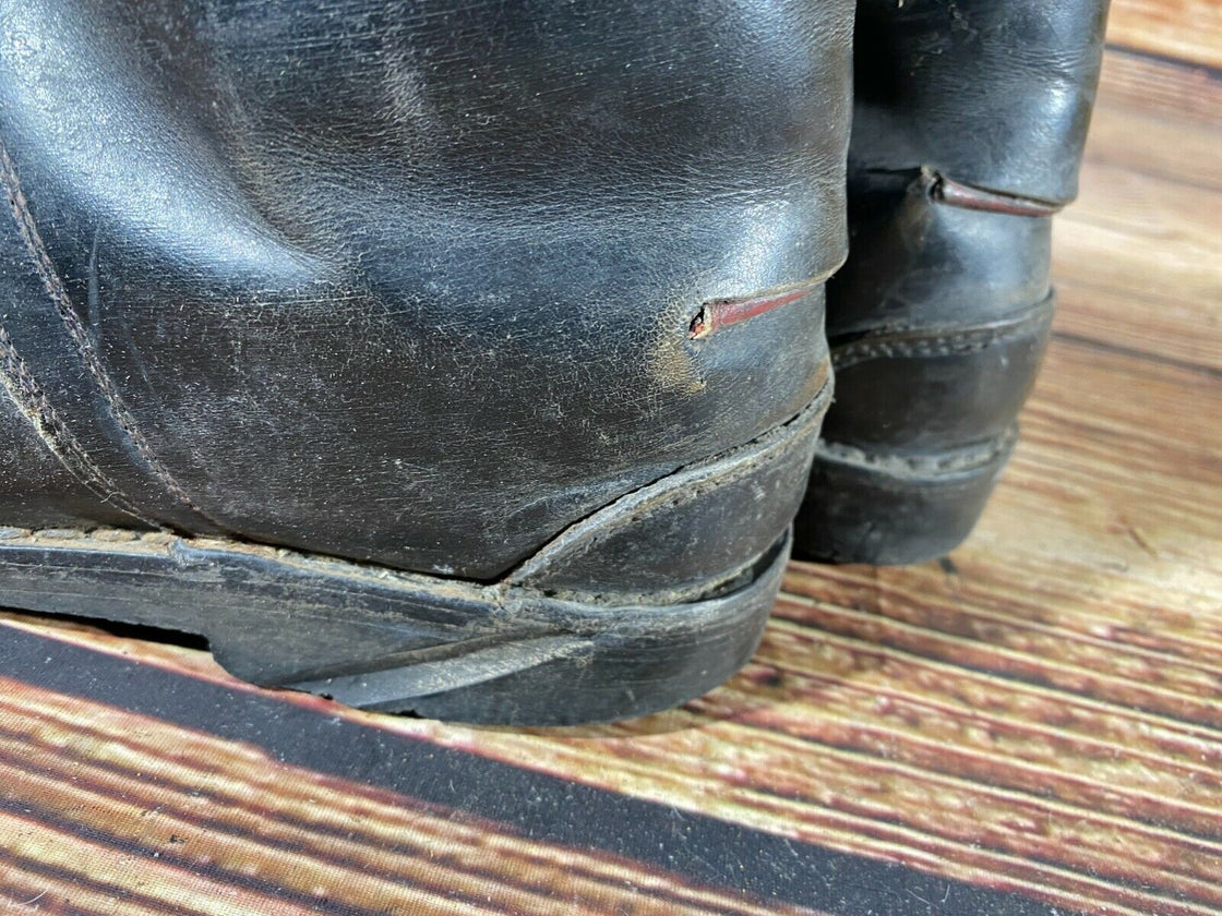 TEK Vintage Leather Alpine Ski Boots Cable Binding EU42, US8.5, Mondo 266