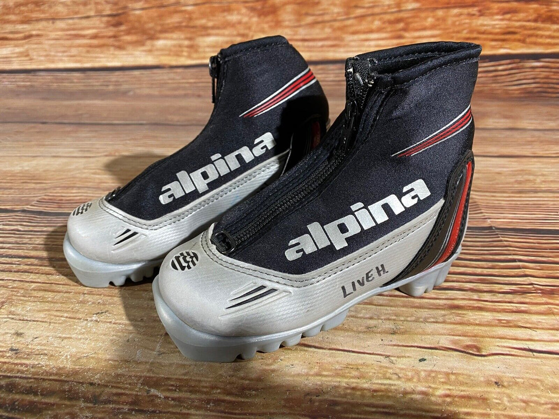 Alpina Frost Kids Nordic Cross Country Ski Boots Size EU27 US9.5 NNN A-993