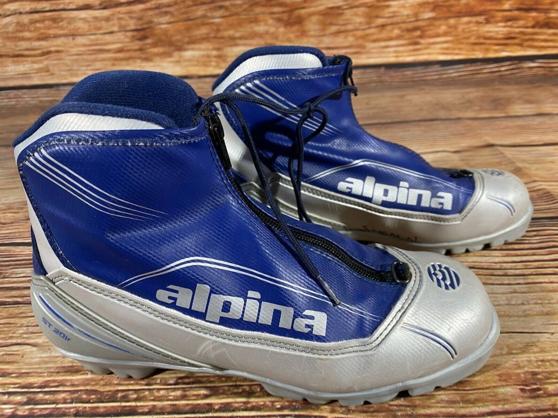 Alpina ST20 jr Nordic Cross Country Ski Boots Size EU40 US7.5 NNN bindings