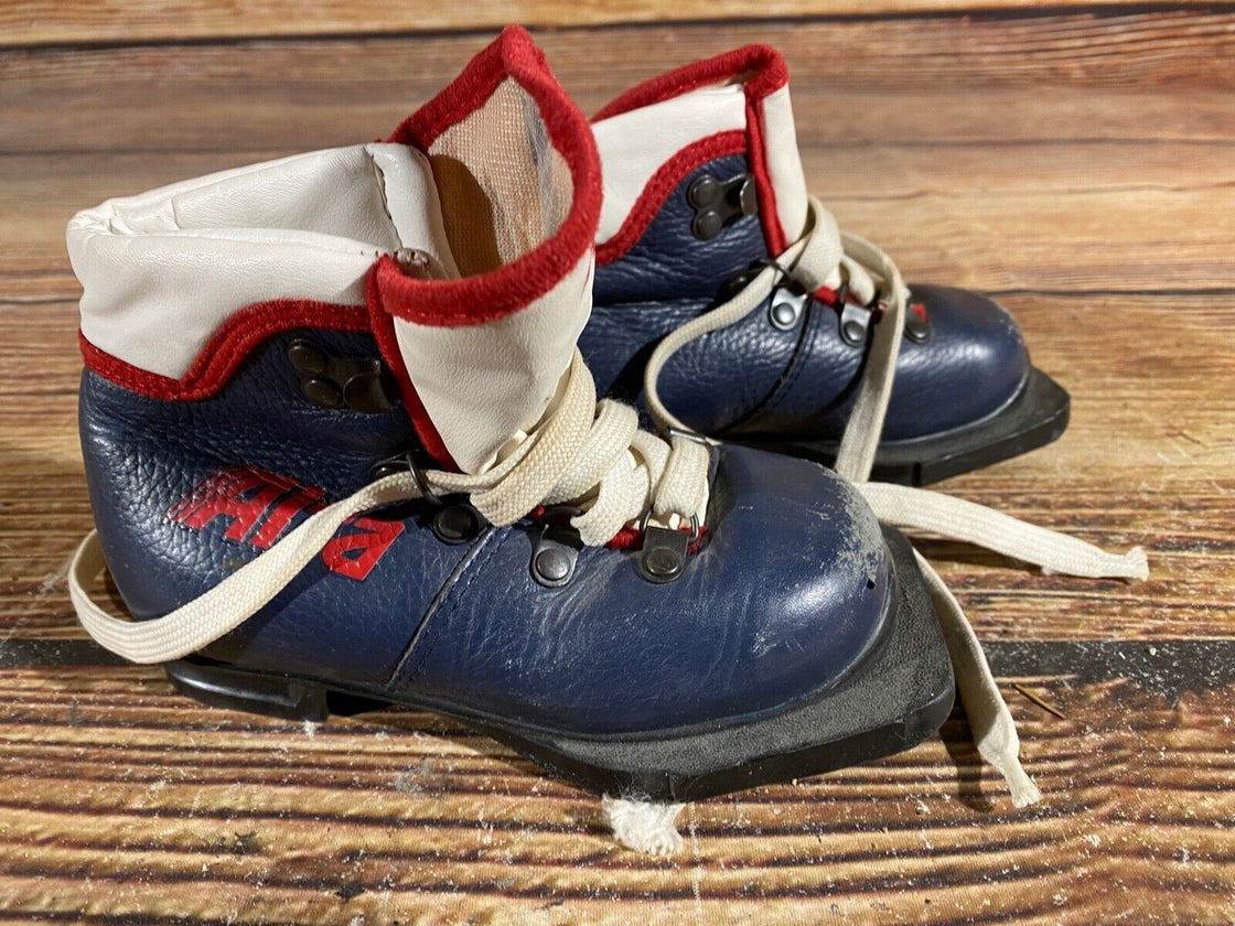 Alfa Vintage Kids Nordic Norm Cross Country Ski Boots Size EU26 US9 NN 75mm