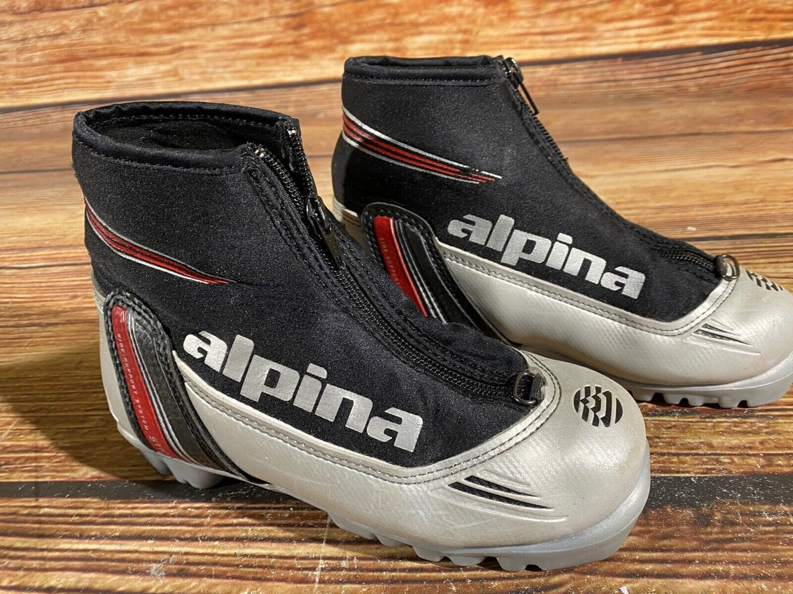 Alpina St10jr Nordic Cross Country Ski Boots Kids Size EU33 US2 for NNN A-622