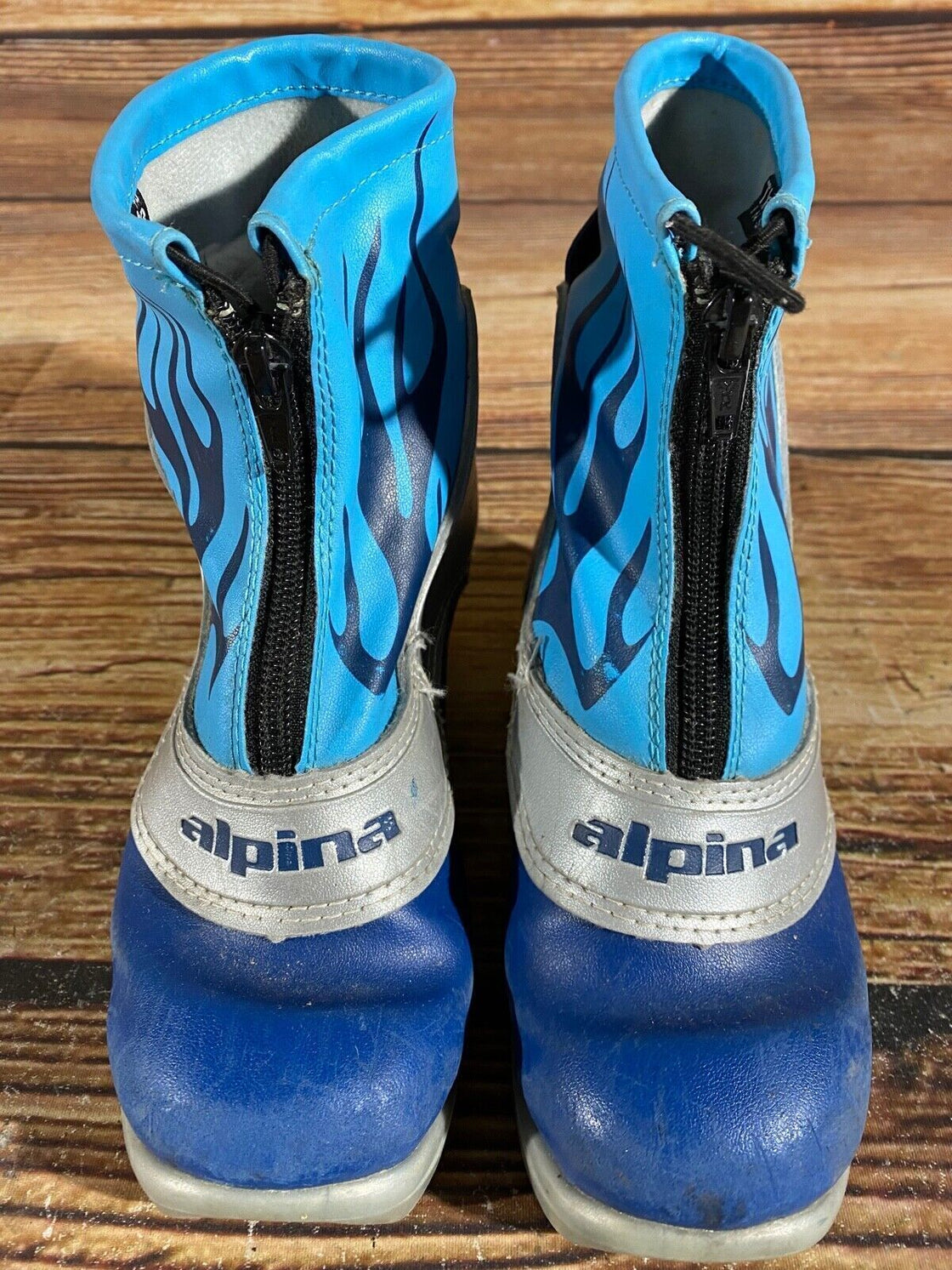 Alpina Frost Kids Nordic Cross Country Ski Boots Size EU32 US1.5 for NNN A-896