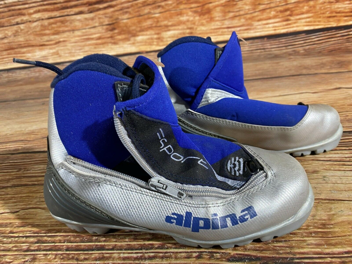 Alpina ST11j Kids Nordic Cross Country Ski Boots Size EU35 US3.5 for NNN A-349