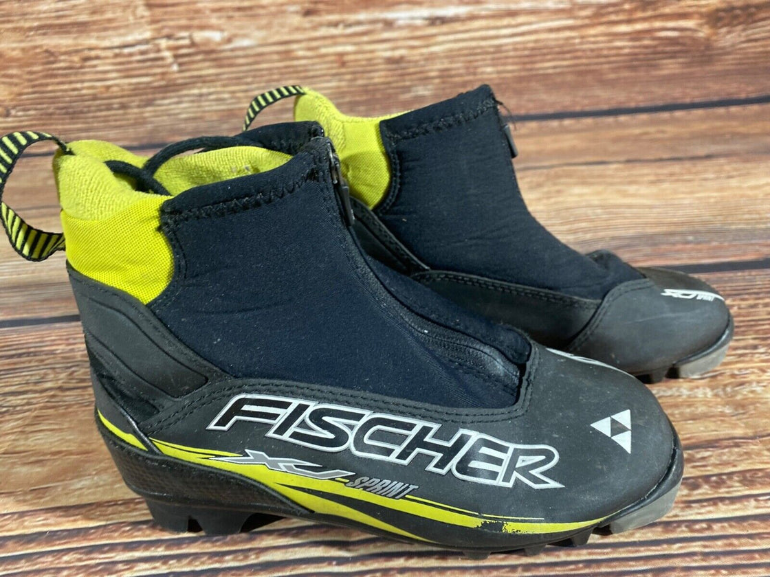 Fischer XJ Sprint Kids Nordic Cross Country Ski Boots Size EU35 US3.5 NNN F-519