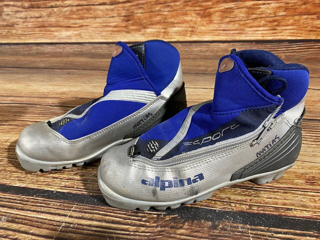 Alpina ST11jr Nordic Cross Country Ski Boots Kids Size EU34 US3 for NNN A-586