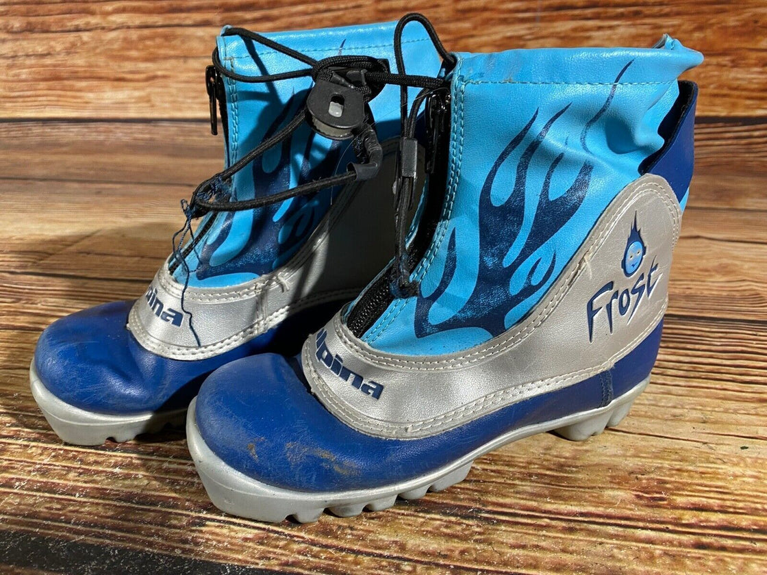 Alpina Frost Kids Nordic Cross Country Ski Boots Size EU32 US1.5 for NNN A-895