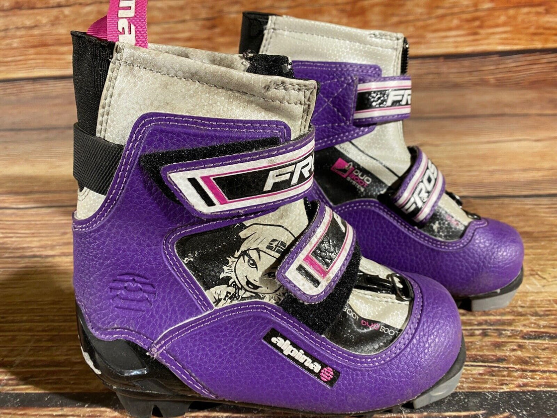 Alpina Frost Kids Nordic Cross Country Ski Boots Size EU28 US10.5 NNN A-1015