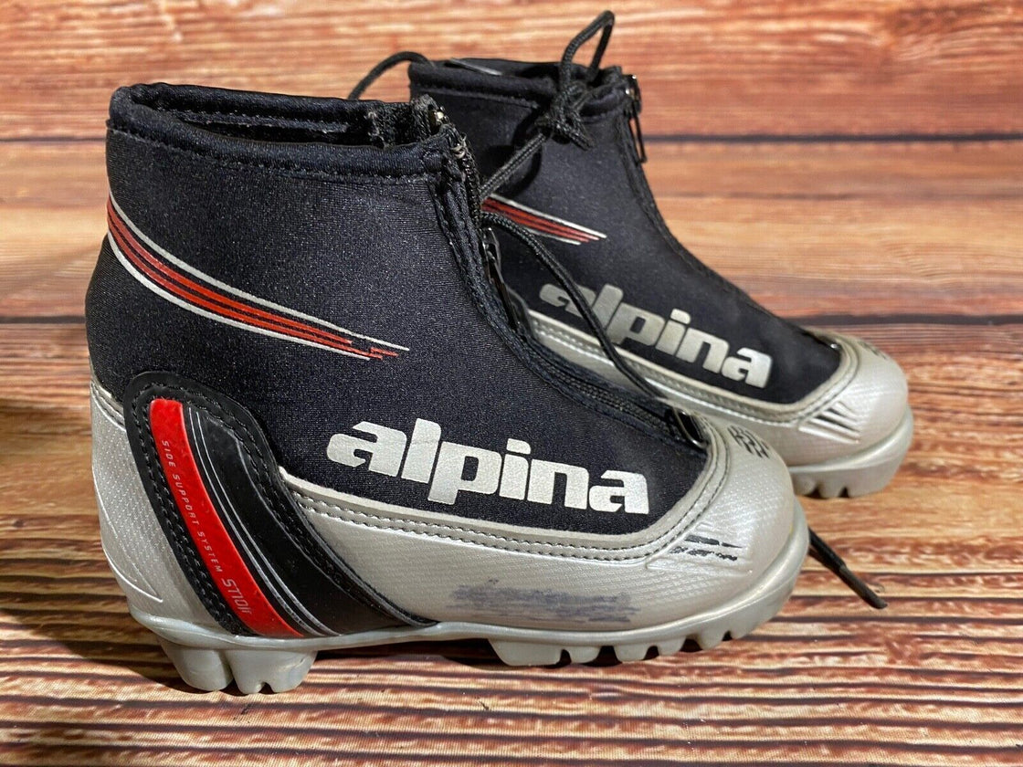 Alpina ST10jr Kids Nordic Cross Country Ski Boots Size EU28 US10.5 NNN A-1262