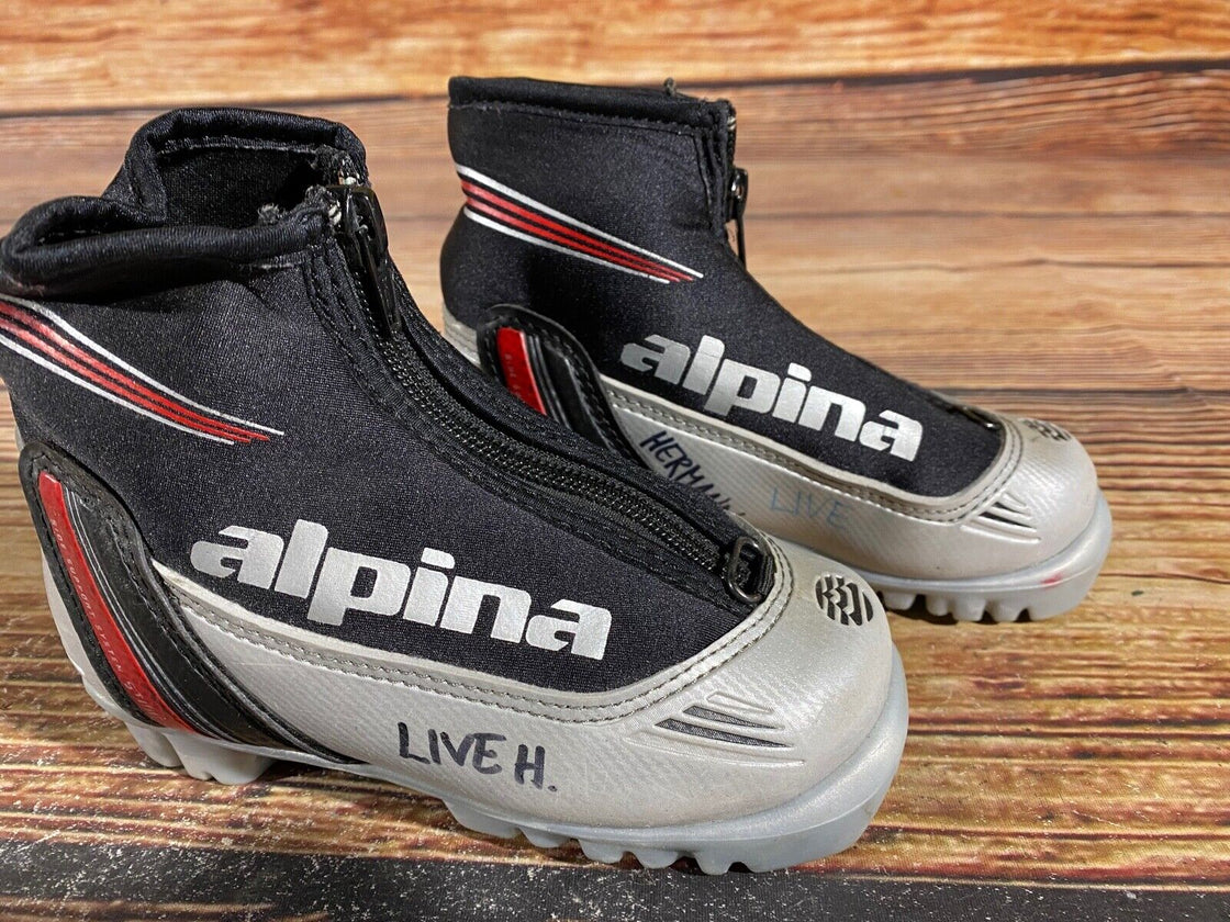 Alpina Frost Kids Nordic Cross Country Ski Boots Size EU27 US9.5 NNN A-993