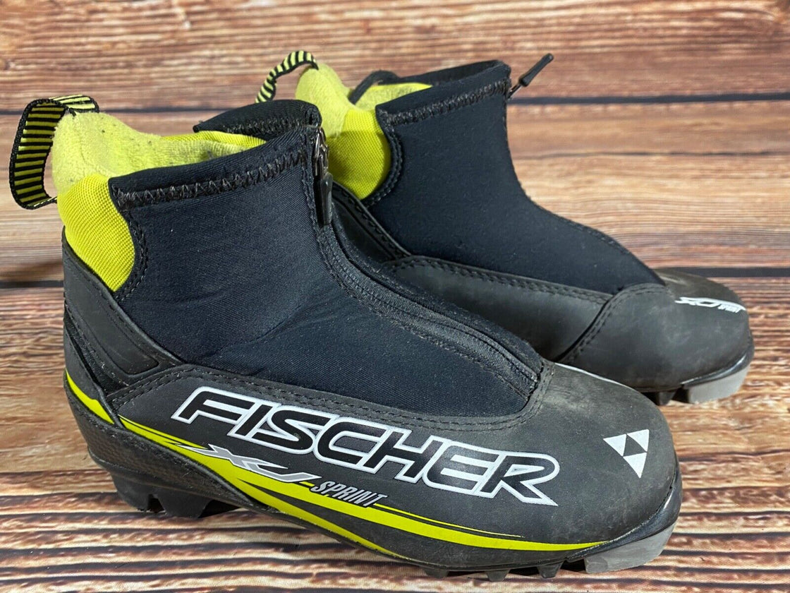 Fischer XJ Sprint Kids Nordic Cross Country Ski Boots Size EU34 US3 NNN F-377