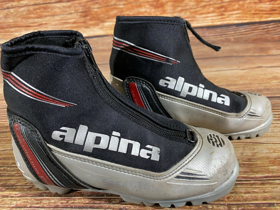 Alpina ST10j Kids Nordic Cross Country Ski Boots Size EU33 US2 for NNN A-404