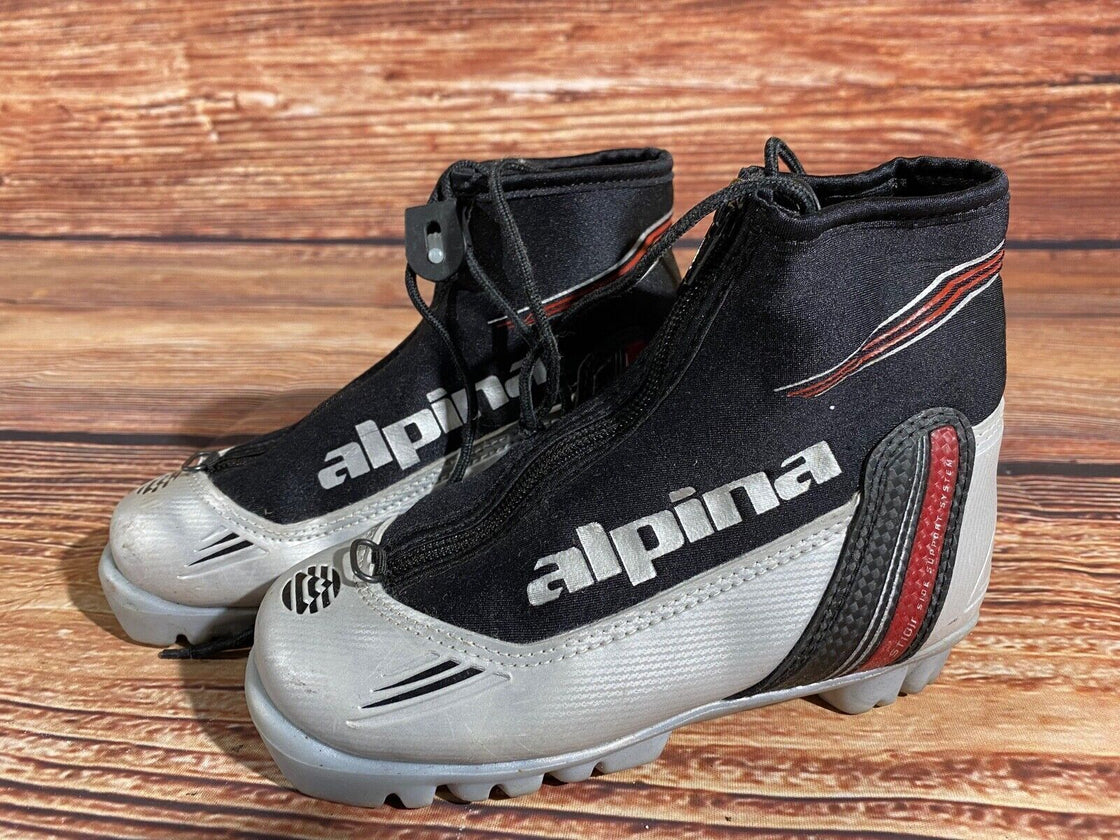 Alpina ST10j Nordic Cross Country Ski Boots Kids Size EU31 US12.5 NNN A-1033