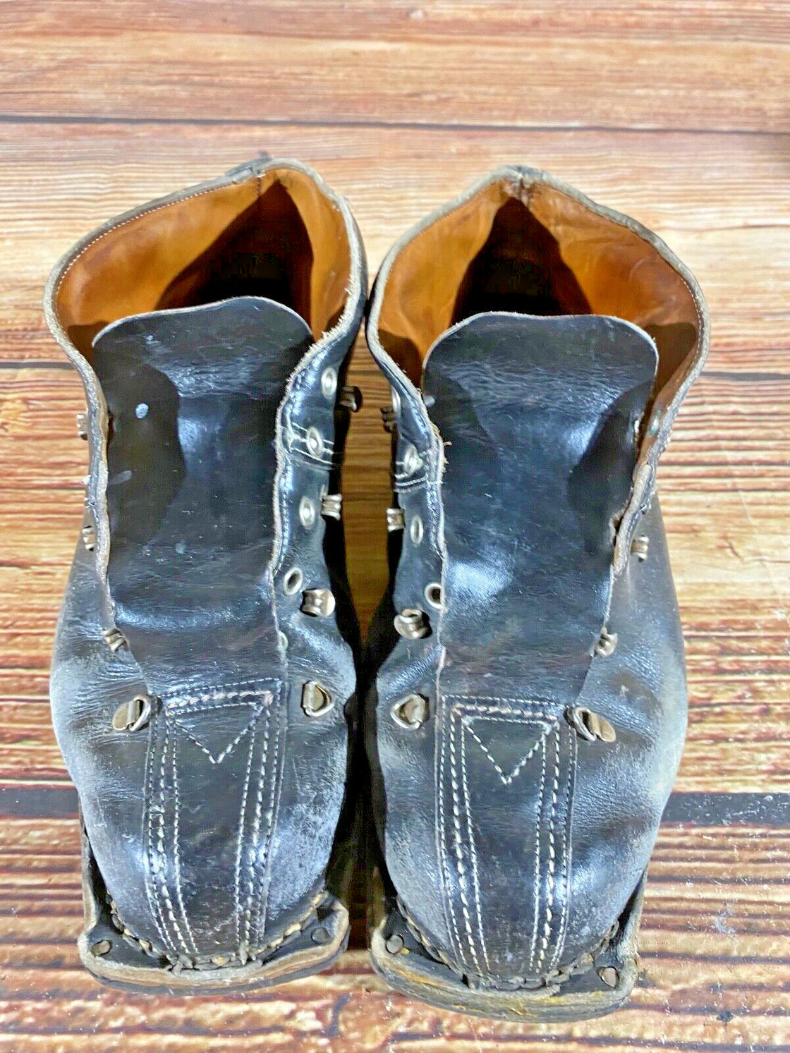 FALK Vintage Cross Country Ski Boots Kandahar Old Cable Bindings EU43 US9 KL34