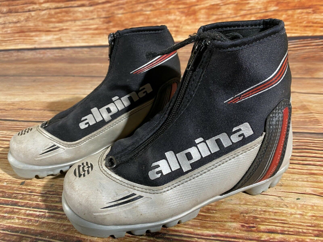 Alpina ST10j Kids Nordic Cross Country Ski Boots Size EU33 US2 for NNN A-404