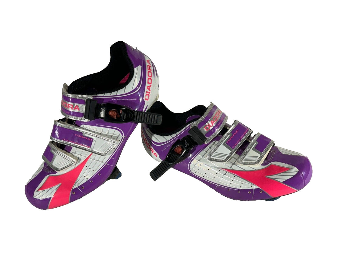 DIADORA Tornado Road Cycling Shoes 3 Bolts Ladies EU38 US7 Mondo 236 cs474