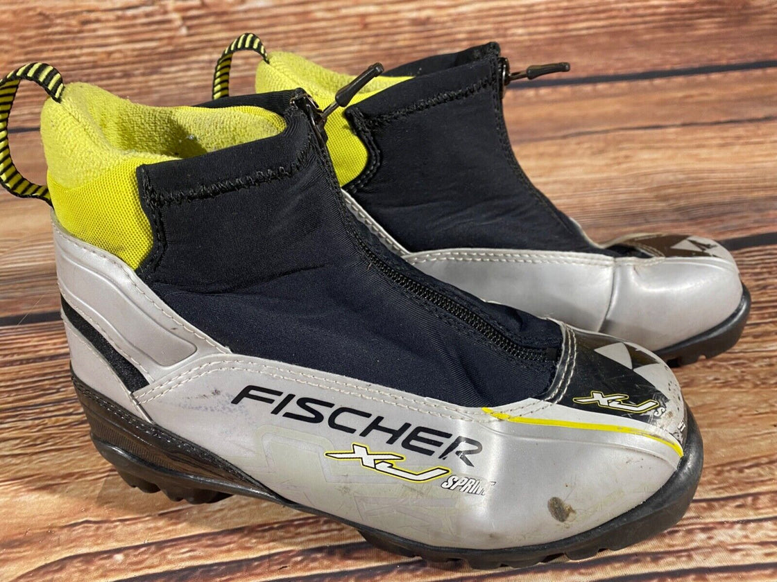 Fischer XJ Sprint Kids Nordic Cross Country Ski Boots Size EU35 US3.5 NNN F-483